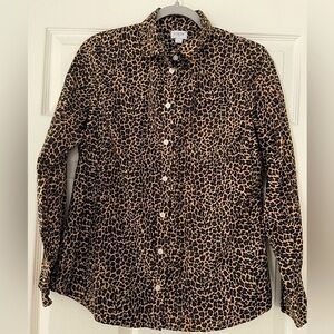 J. Crew Cheetah Print Shirt Sz Medium